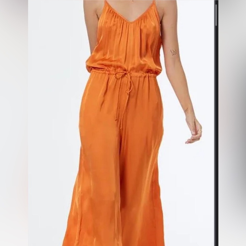 YFB Orange Satin Jumpsuit